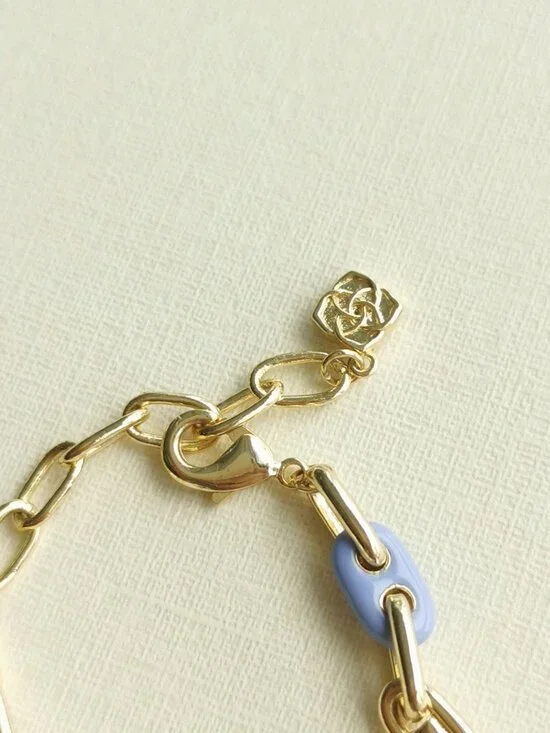 Kendra Scott Bailey Rainbow Multi Mix Gold Chain Bracelet NEW - Picture 4 of 4